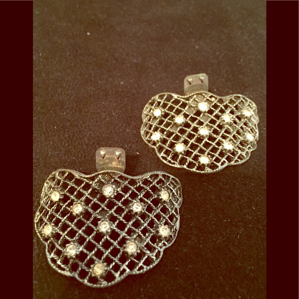 Vintage Silver Tone Decorative Shoe Clips